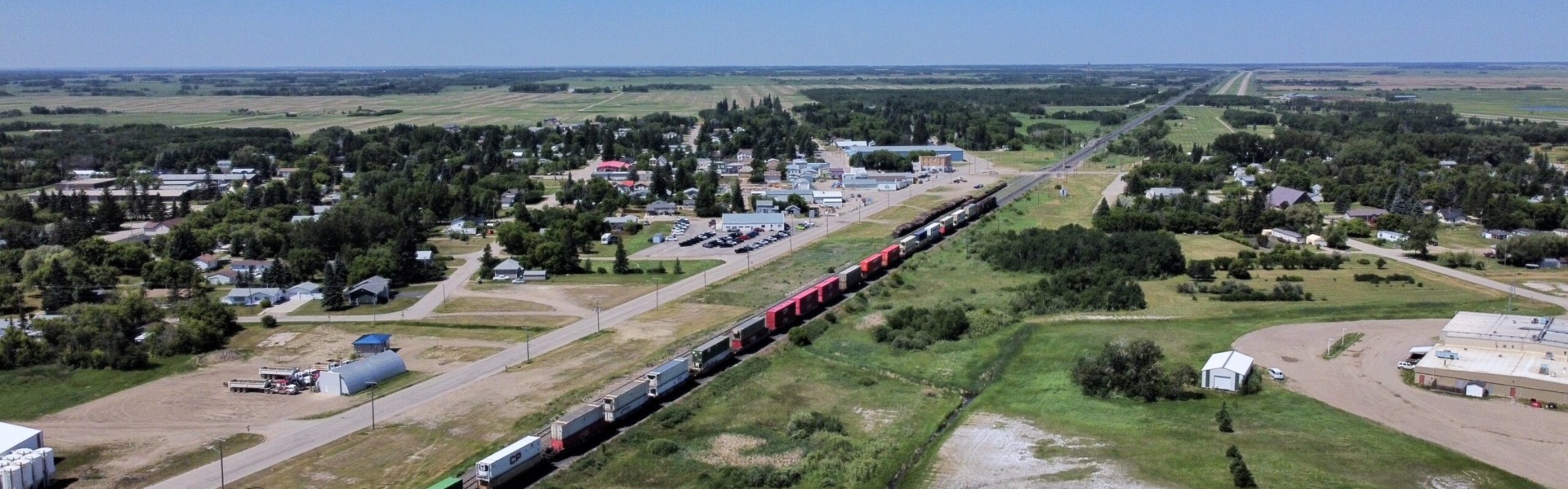 Town Aerial with Train