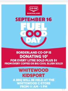 September 16 Fuel Good Day @ Whitewood Borderland Co-Op C-Store